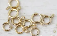 Feine Perlen Schmuckzubehör 10 Stück 14K Gelbgold 5mm oder 5.5mm Federring Verschluss w / offener Ring