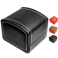 Couro PU Relógio caixas For Business Man Top Quality Preto Breve Box embalagem para relógios, jóias