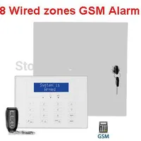 8 wired zones hard wire gsm alarm system wired alarm system gsm network