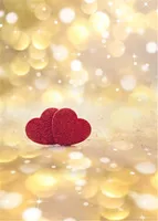 Or Pois Bokeh Photographie Toiles de fond Vinyle Tissu Glitters Coeurs Rouge Amour Saint Valentin mariage romantique photo fond studio