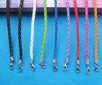 Cable de pulsera de cuero femisero trenzado, cadena de extensor de 1.8 pulgadas 180mmx3mm (10 colores) DIY accesorio de joyería