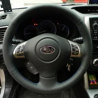 Case voor Subaru Forester Oud Model Stuurhekking Lederen DIY Auto Styling Hand Naaien Steering Wheel Covers