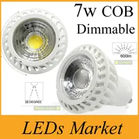 High Power COB Lampa LED 7W Ściemniana GU10 MR16 LED Spot Light Spotlight LED Żarówka Downlight Oświetlenie ciepłe zimne białe AC90-260V lub 12 V Free DHL