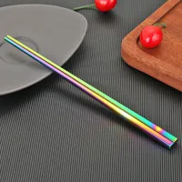 Chopsticks de acero inoxidable, respetuoso con el medio ambiente, estudios portátiles, vajilla, creativos y únicos, proyectos de cocina doméstica.