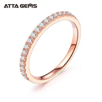 ATTAGEMS 18K Rose Yellow Gold Diamond Pass Test Round Excellent Cut Total 0.27 CT Ring for Girls Cocktail Jewelry 211120