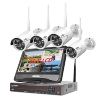 HISEEU 8CH Wireless CCTV System 1536P 1080P NVR Kits WiFi Outdoor 3MP AI IP-Kamera-Sicherheitssystem Videoüberwachung LCD-Monitor