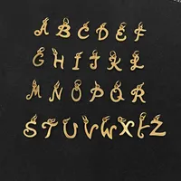 26pcs/lot From A to Z Grace Moments Initials Alphabets Pendants Stainless Steel Gold Letter Whole 26 Letters Charm DIY Jewelry