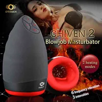 Aircraft Cup 6 Speed Male Masturbator Intelligent Heating Oral Sex Machine Suck Vagina Pocket Vibrator Electric Men Toy