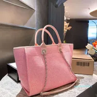 Famous Designer 2021 New Fashion Luxury High-end Pearl Embroidered Canvas Tote Bags Shoulder Bag Messenger Bags Beach Bag for Women Handbags
