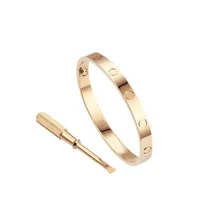 Amor parafuso pulseira pulseira braceletes de luxo jóias mulheres pulseira clássico 5.0 titanium liga de aço artesanato de ouro cores de ouro / prata / rosa nunca fade não alérgica