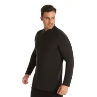 Sweats à capuche pour hommes Sweatshirts Vêtements 2021 Automne hiver Velours double face à glissière de stand-up demi-zip