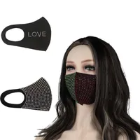 Moda Döngüsü Toz Siyah Maske ile Matkap Buz Ipek Pamuk Yaz Nefes Güneş Kremi Maske Yetişkin Parti Dekorasyon Koruyucu Maske
