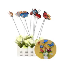 10pcs Butterfly a forma di Stick Giardino Vaso Lavoro Craft Art Plant Decoration Q0811