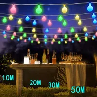 문자열 6m 10m 20m 30m 50m 50m Led Ball String Light Christmas Bulb Fairy Decorative Lights For Home Wedding Party 장식