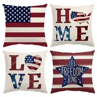 4 de julio Decoraciones Funda de almohada 18x18 Día de la Independencia Día Americana Bandera Americana Estrellas y rayas Patrióticos Tiro Almohadas CUADRADA EE. UU. Libertad Decoración del hogar BS22