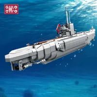 Gulo Gulo 1035pcs Militare sottomarino U-48 Building Blocks Battle Ship Bricks Set Boat Model Bambini Giocattoli FAI DA TE Giocattoli per bambini H0917