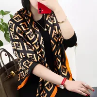 New Korean fashion letter silk women's spring and autumn thin winter shawl with warm scarf