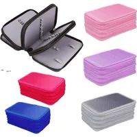 Four-Layer Pencil Bag Solid Color Square 72 Holes Large Capacity Cases Stationery School Supply Portable Colorful SEAWAY RRF12025