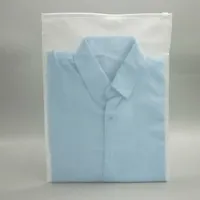 100x zip bloqueio zíper superior fosco sacos de plástico para vestuário, t-shirt, saia saia de armazenamento de embalagens de varejo impressão personalizada Y0712
