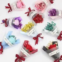 DHL Mini Christmas Valentines Day Gift Dried Artificial Flower Fake Gypsophila Bouquet Creative Eternal Gypsophila Bouquet Soap Flower