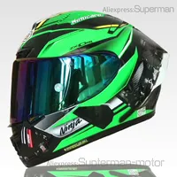 전체 얼굴 Shoei X14 Kawasa Kki 녹색 오토바이 헬멧 안티 - 안개 바이저 남자 승마 자동차 Motocross 레이싱 오토바이 헬멧 - 원래 - 헬멧