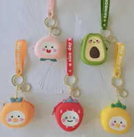 Cute Fruit coin bag Purse Keychain Children Adult Silicone Toy Pressure Relief Board Controller Toys Creativity Bags CT10
