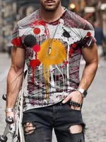 Camisetas de Callejero Para Hombre Camisas Manga Corta con Estampado Pintura Abstracta Estilo Europeo Americano Orgullo 22 T-shirt da uomo