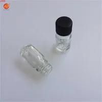 Venta al por mayor 5 ml mini botellas de vidrio transparente con tapón a prueba de fugas Tarjetas líquidas claras Aceite esencial 24pcs / lothigh qty