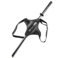 バックサポートアダルトビンテージコスチュームレザースカババー剣ロール中世のアクセサリーウォーホルダーナイトカタナA9x4