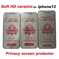 Privacy Anti-Peeping Anti-Glare Soft HD Ceramic Screen Protector Film dla iPhone'a 13 12 11 Pro Max XS XR 8 7 6 Plus