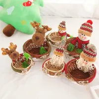 Embrulho de presente 2021 Feliz Natal Candy Storage Basket Decoration Products Papai Noel para contêiner