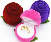 3 couleurs Bague de velours doux Boîtes Boîtes de bijoux en forme de rose Boîte de mariage Boîte de mariage pour une occasion spéciale cadeau de la Saint-Valentin