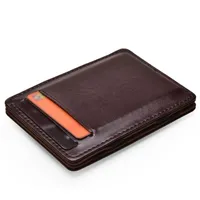 Wallets High Quality PU Leather Magic Fashion Small Men Money Clips Card Purse Thin Short Cash Holder ID Protect Case