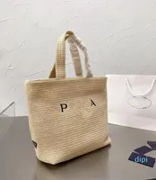 2021 P Shopping bag apricot fashion designer bag straw woven bag high-end brand large capacity practical all-match