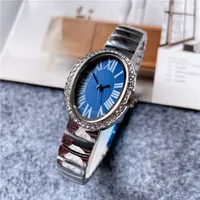 Мода бренд часы женщин девушка хрустальные овальные арабские цифры стиль стальной металлический полоса красивые наручные часы C61