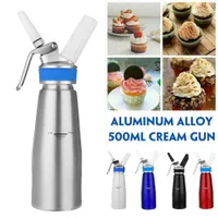 500ml Aluminium Cream Gun Fresh Cream Foamer Laddare Skum piskad efterrätt Cream Dispenser Whipper Cake Göra dekorationsverktyg