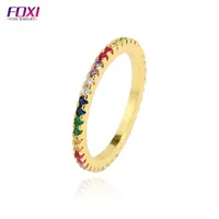 Andywen 925 Sterling Silver Multi Color Rings Rainbow Black White Luksusowe Kobiety Party Biżuteria na 2020 rock Punk Crystal Jewelry 1467 Q2