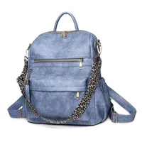 Bolsas de la escuela Diseño Llegada Ladies 'Leopard Strap Backpack Mujer PU Cuero Crossbody Bag Hombro Bolso