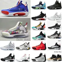 Nya män kvinnor jumpman xxxiv 34 basketskor Eclipse Blue Void Snow Leopard Guo Ailun Cny Black Cat Zoo Bred Infrared 23 Top Quality 34S Sports Sneakers Trainers