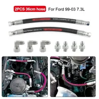 2psc 36cm For Ford 99-03 7.3L Powerstroke High Pressure Oil Pump HPOP Hoses Lines Set Car