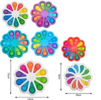 Fidget Toys Finger Bubble Floral Press Relief Fingertip Toy Stress Educational Kids Baby Gift Squeeze Sensor New DHL Ship
