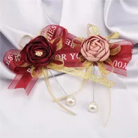 Şakayık Çiçek Boutonniere Ilmek Yaka Pin Erkek Düğün El Yapımı Broş Duelyhole Groomsmen Damat Korsan ve Boutonnieres X108 Dekoratif