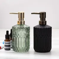 Liquid Soap Dispenser High Quality 400ML Manual Shampoo Clear Glass Hand Sanitizer Bottle Containers Press Empty Bottles Bathroom