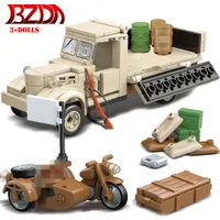 BZDA WW2 Tweede Wereldoorlog Bouwstenen NISSAN 180 Truck Japans Transport Voertuig Bricks Kids Speelgoed Geschenken