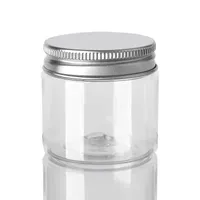 50ml wide mouth plastic bottle PET transparent box 50g cream jar aluminum cap bottle