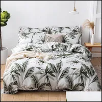 Bedding Sets Supplies Home Textiles & Garden Green Tropical Leaves Geometric Print Bed Er Set Kid Duvet Adt Child Sheets And Pillowcases Com