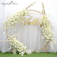 Decorative Flowers & Wreaths Customized Artificial Dried Flower Reed Leaf Plants Wedding Arrangement Event Party Arch Backdrop Row