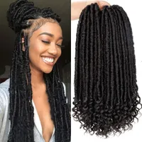 Hot selling synthetic goddess faux locs crochet braids hair dreadlock extensions for black women