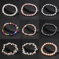 Echte natürliche Perlenarmbänder Barock Süßwasserperlen Armband Elastische Perlenkette Für Frauen Männer Feine Schmuck Hochzeit Geschenke