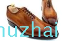 Men Dress shoes Oxfords Men's shoes Custom Handmade Shoes Genuine Calf Leather color Brown